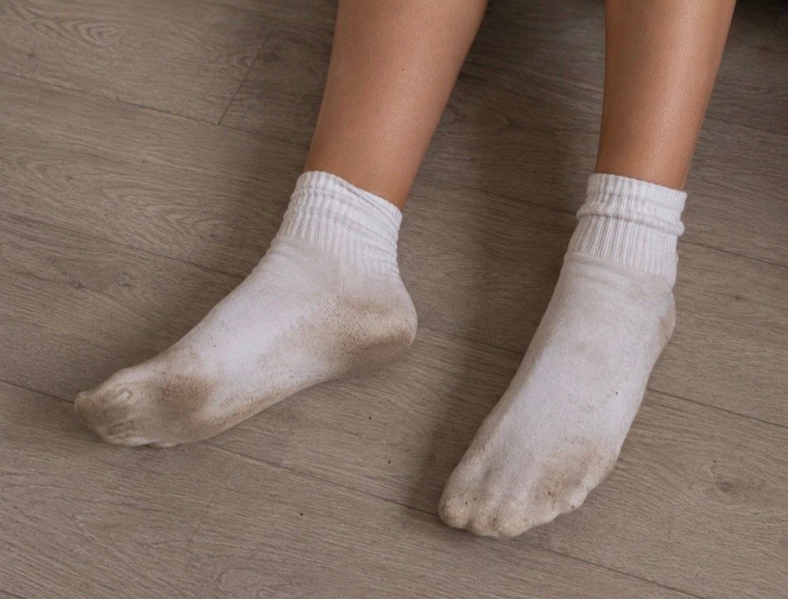 Getragene Socken