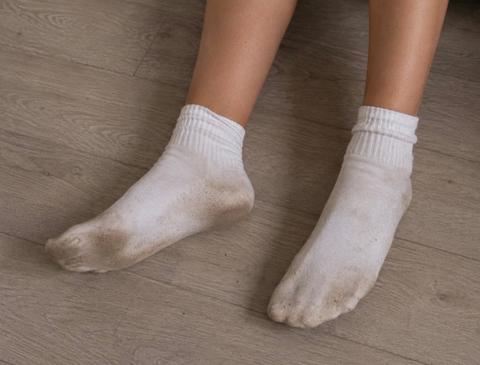 Getragene Socken