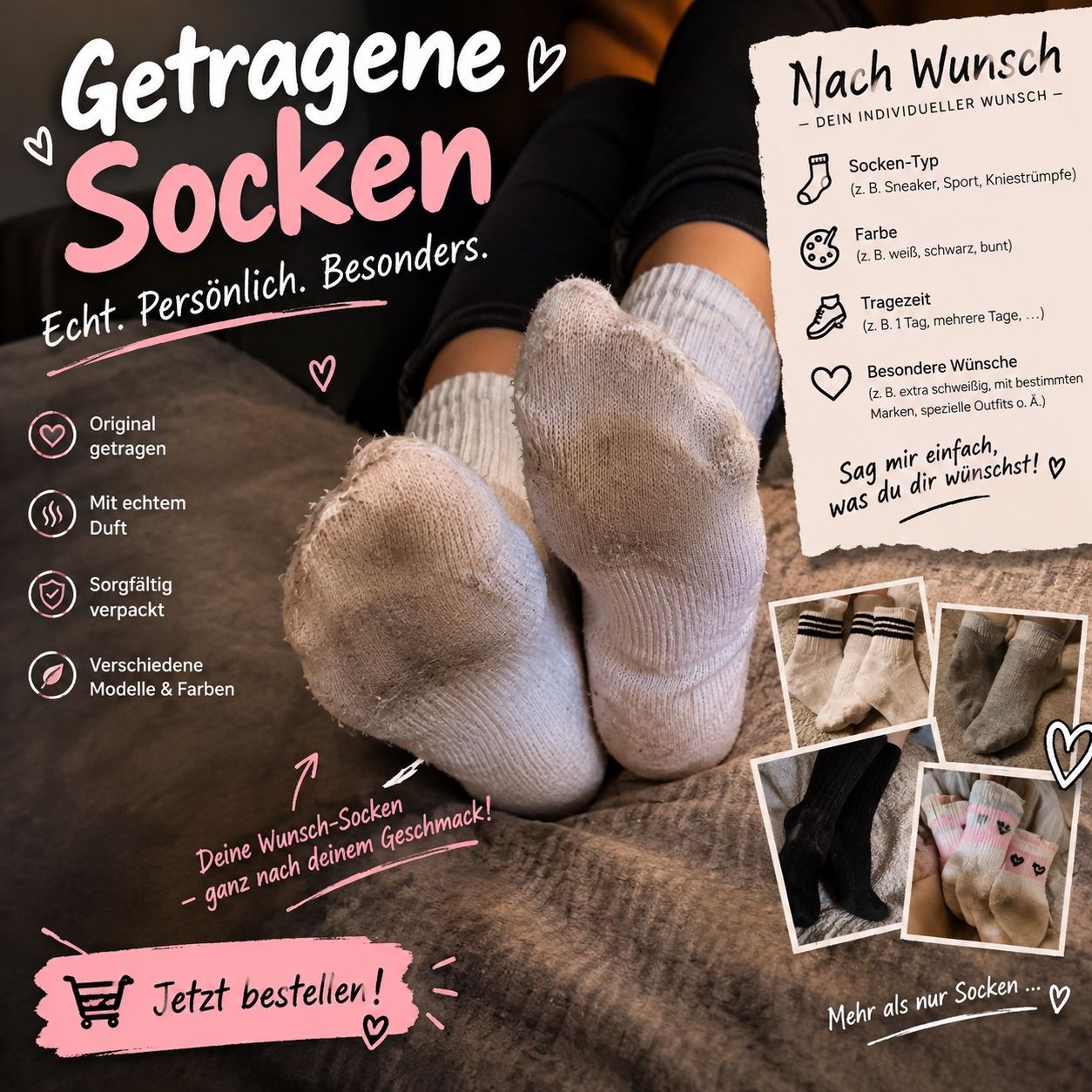 Getragene Socken 