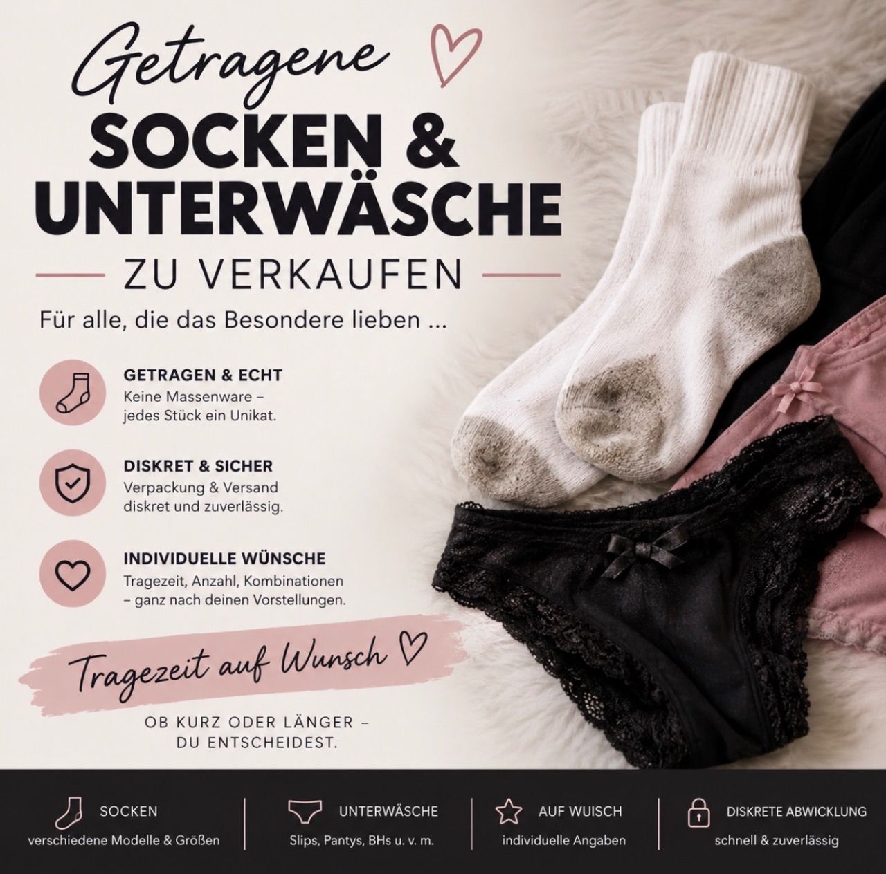 Getragene Socken und Unterwäsche 
