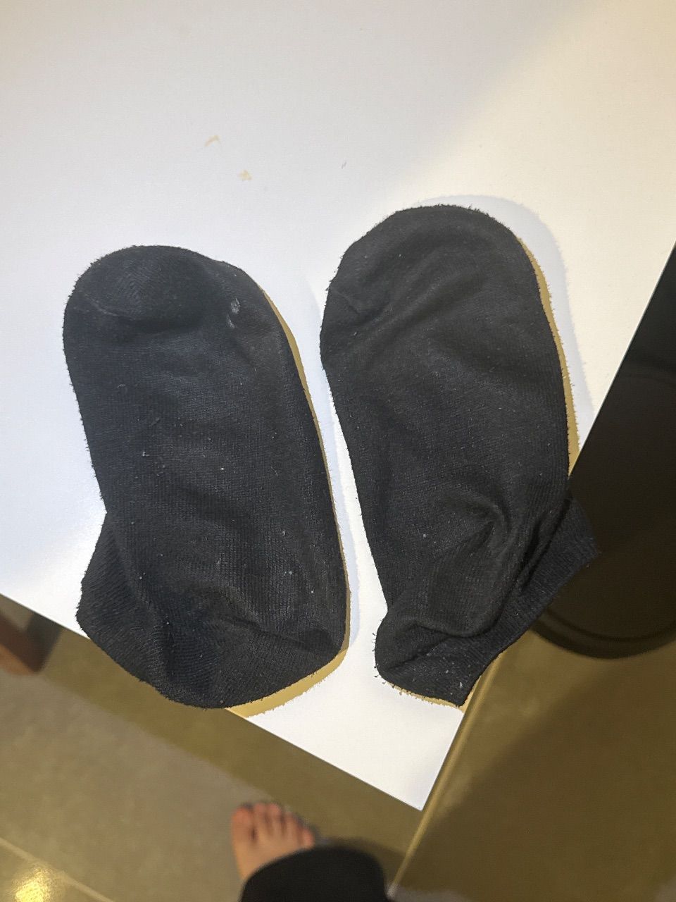 1 paar getragene Socken schwarze 