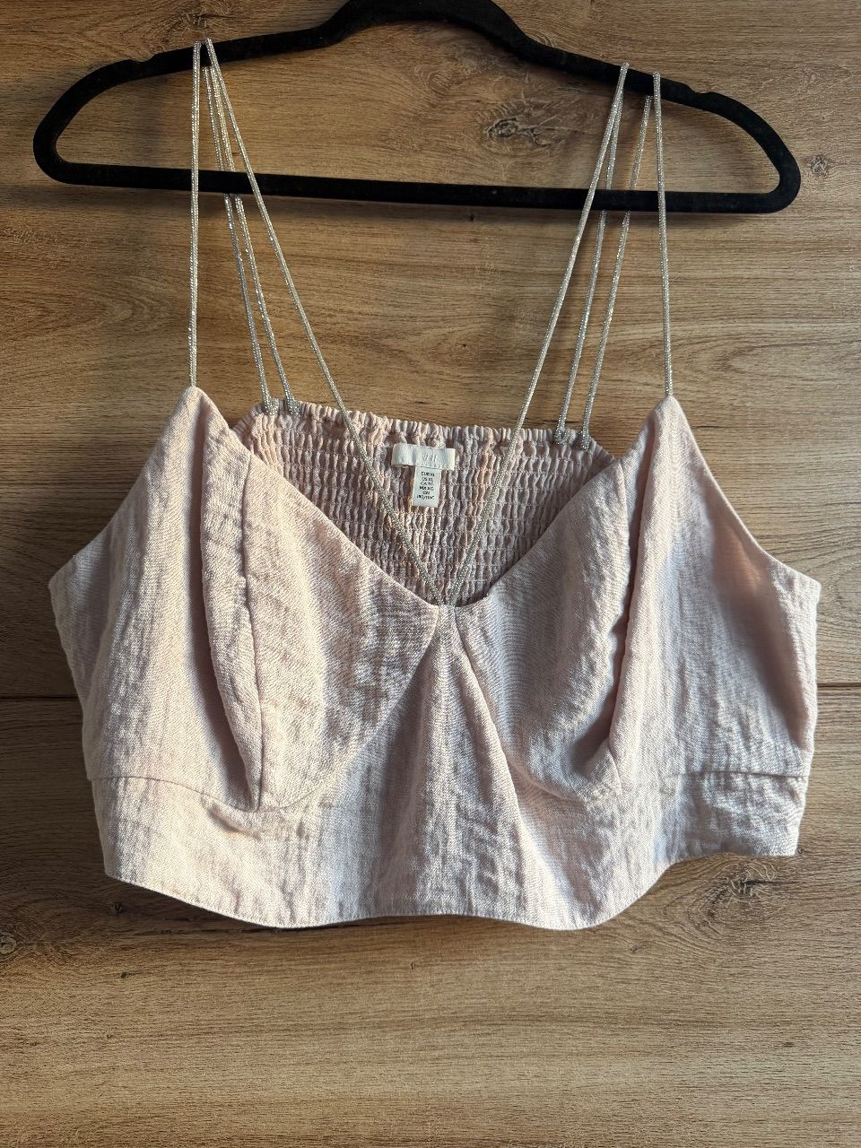 H&M Rosa Crop Top mit Glitzer  Size XL