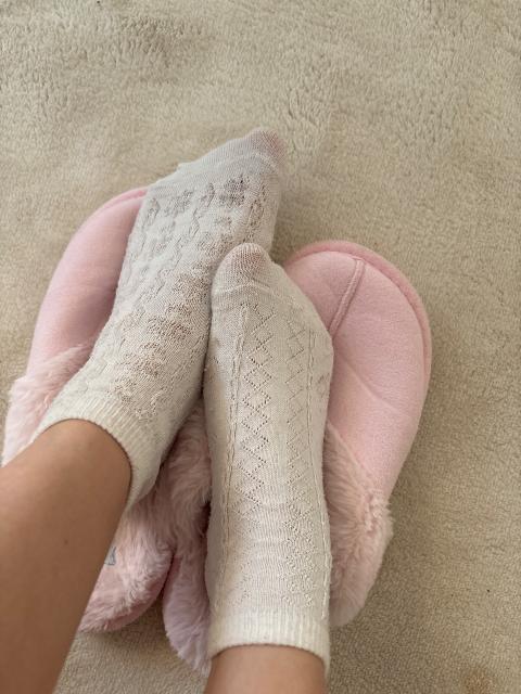Weiß getragene Socken Size 36