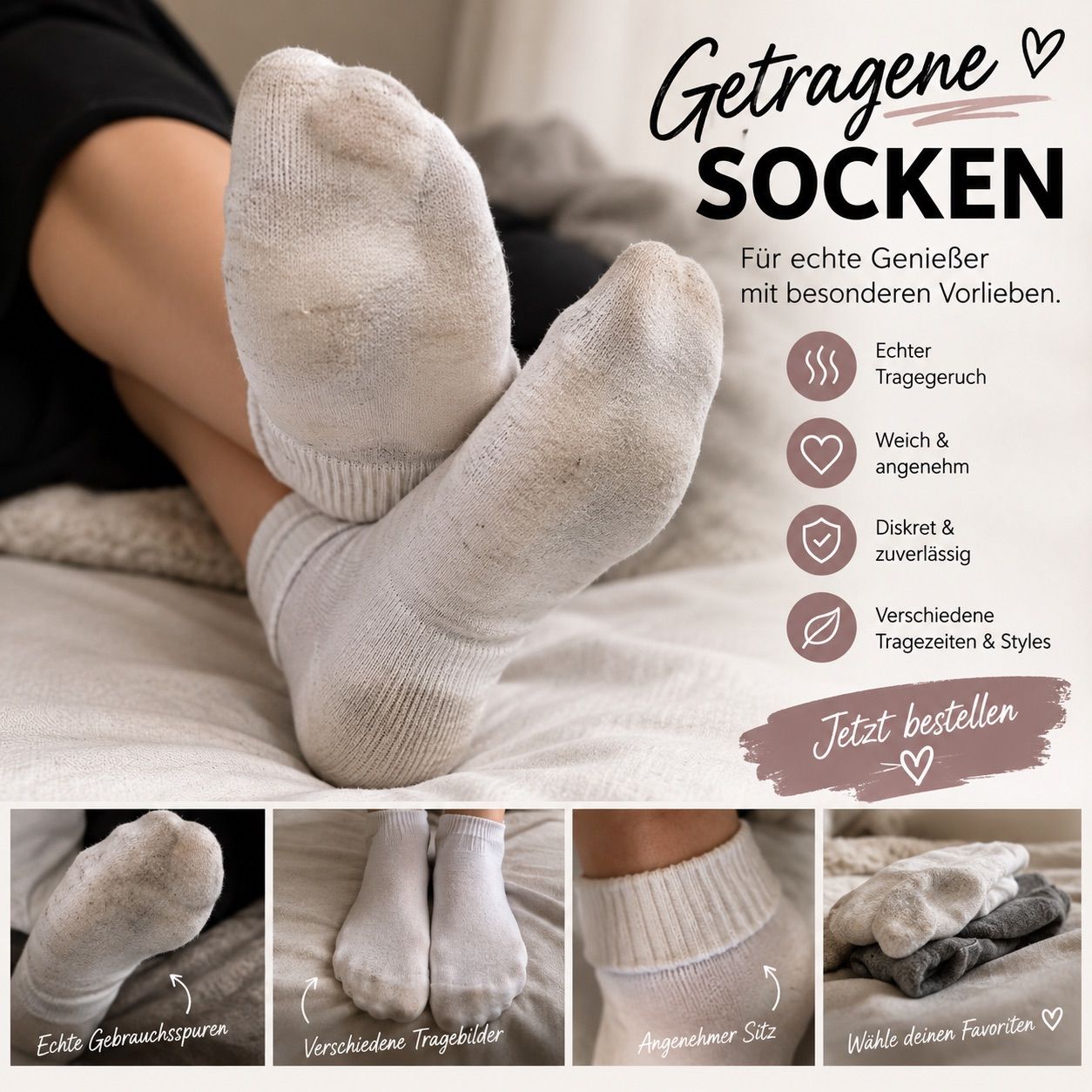 Getragene Socken Size S