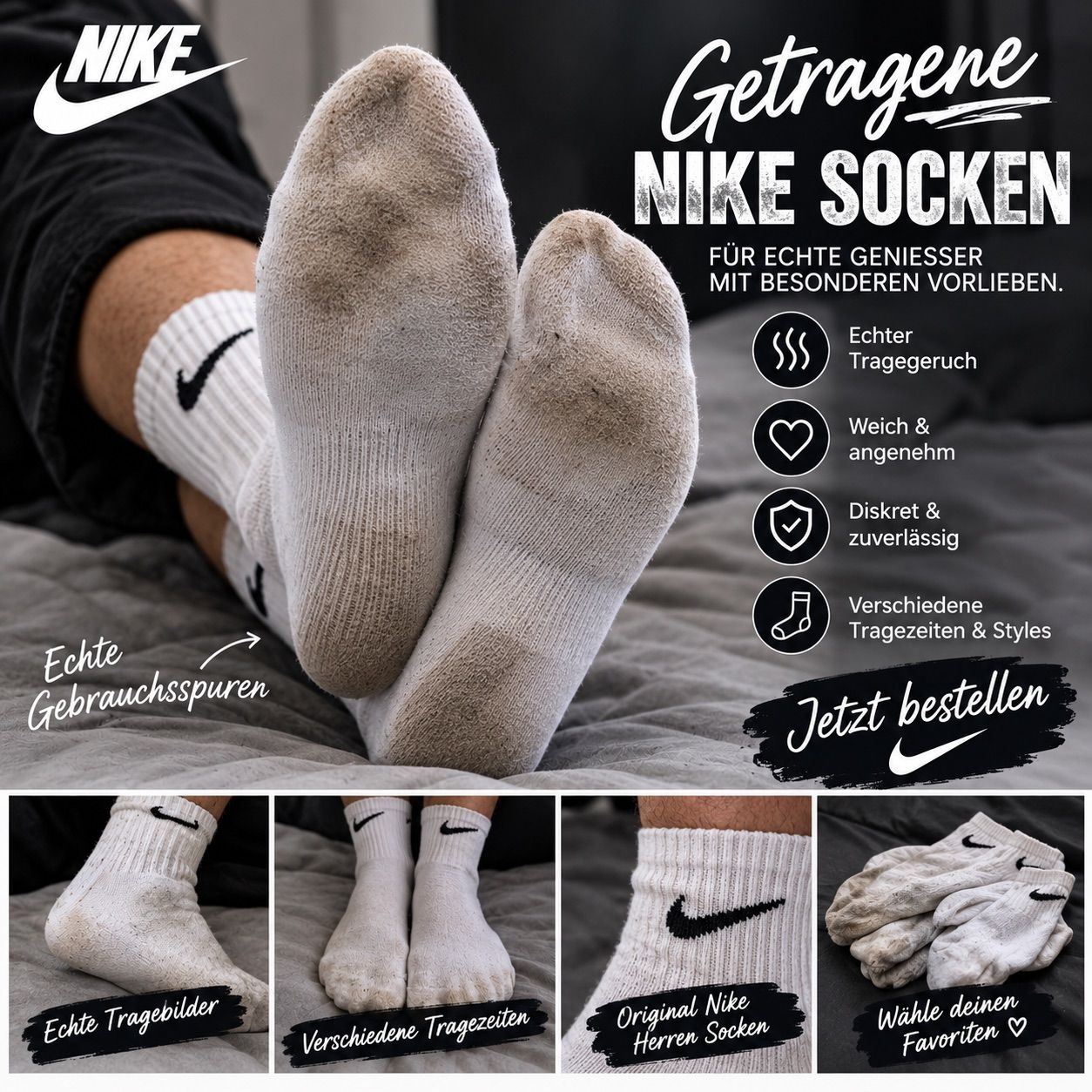 Nike Getragene Männer Socken  Size L