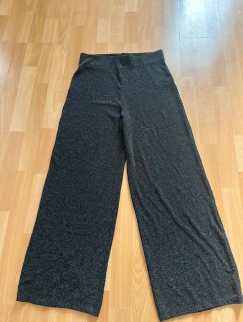 schwarz melierte Stoffhose mit weitem Bein - esmara - Größe M Size M
