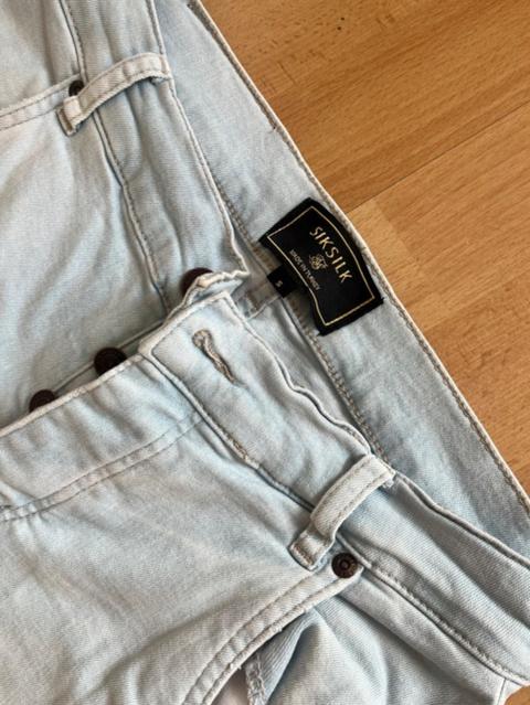 Hellblaue Jeans Größe S High Waist Jeans mit Knopfleiste Gr. S Skinny Jeans in H Size S