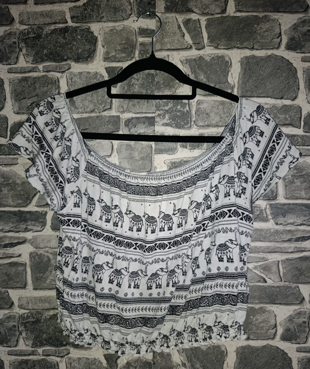 H&M H&M x Coachella Crop Top – Ethno / Elefanten-Print Size M