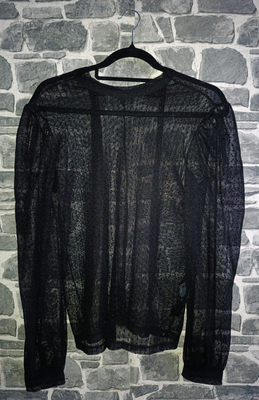 Vero Moda Schwarze, transparente Langarm-Bluse mit Nackenschleife Size M