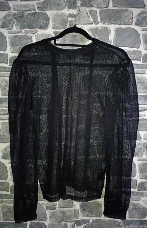 Vero Moda Schwarze, transparente Langarm-Bluse mit Nackenschleife Size M