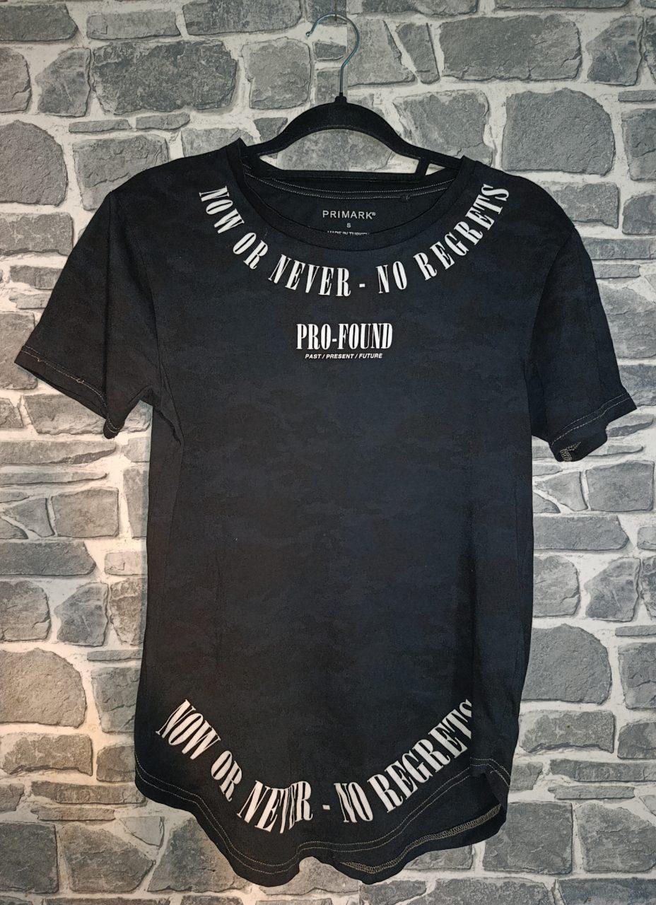 Primark T-Shirt „Now or Never“ Custom Black Look