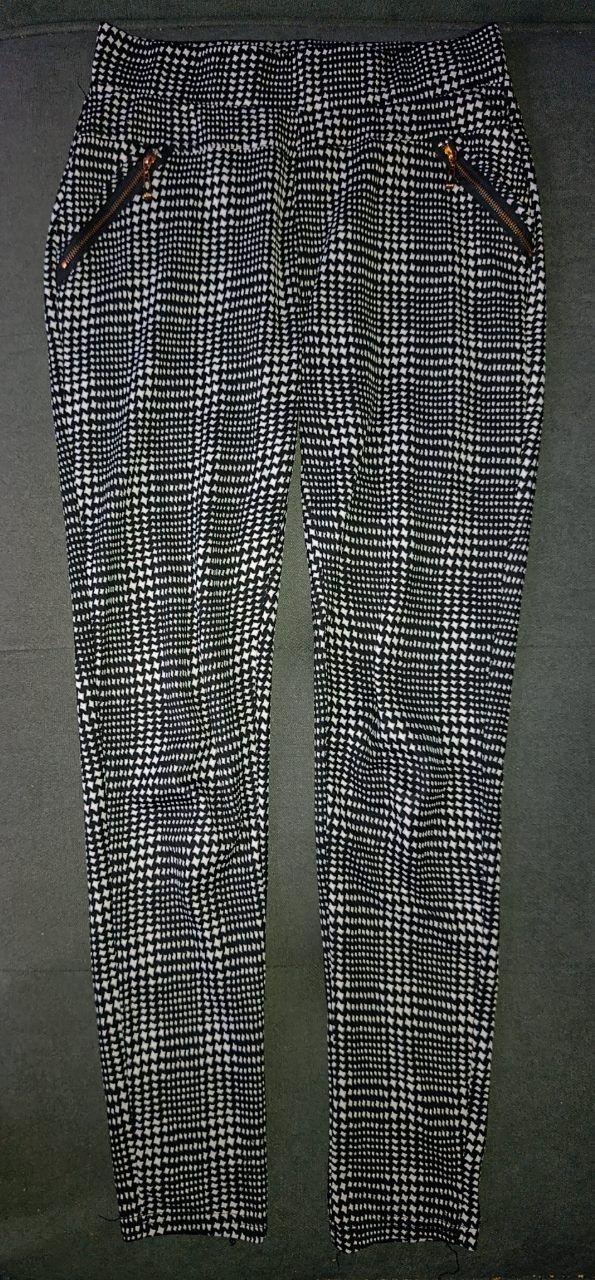 Ohne Marke Stylische Hahnentritt-Hose mit Zipper-Details Size M