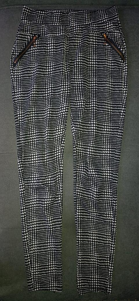 Ohne Marke Stylische Hahnentritt-Hose mit Zipper-Details Size M