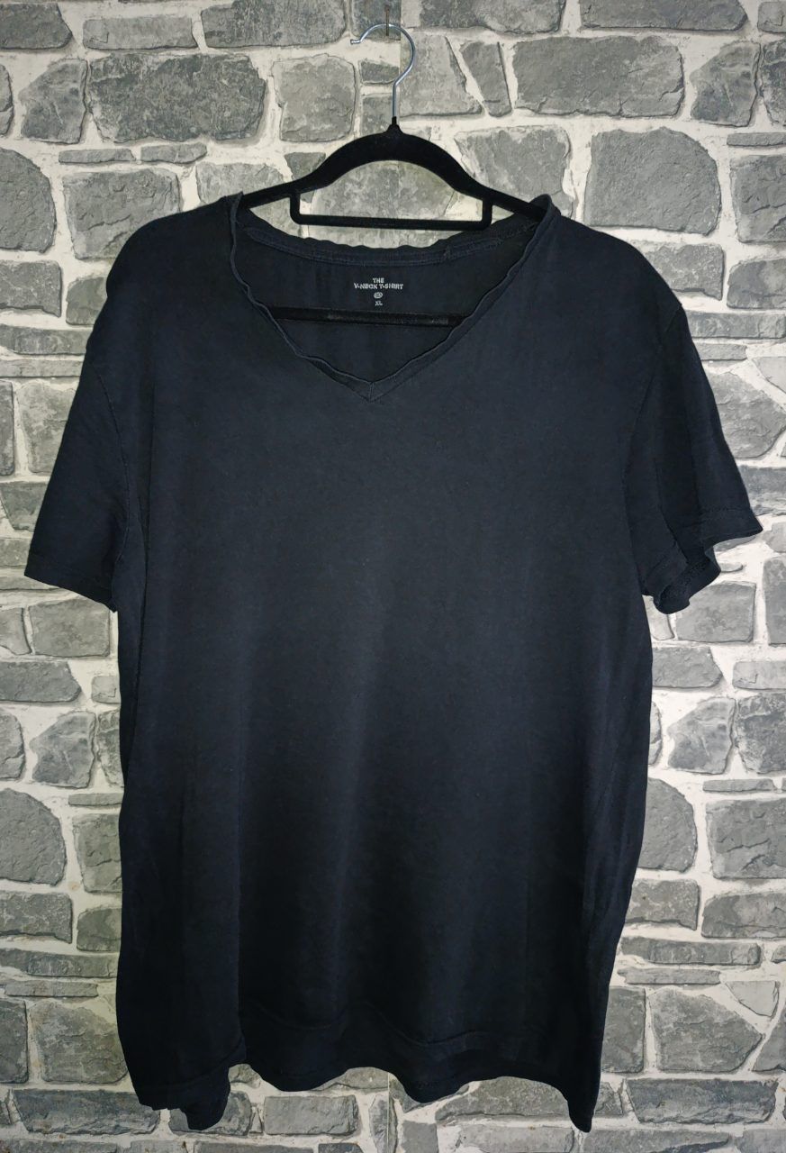 Ohne Marke Klassisches schwarzes Herren T-Shirt mit V-Ausschnitt Size XL
