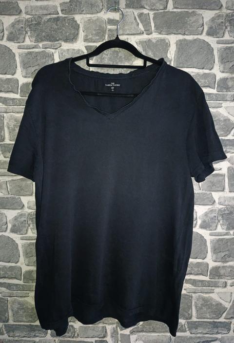 Ohne Marke Klassisches schwarzes Herren T-Shirt mit V-Ausschnitt Size XL
