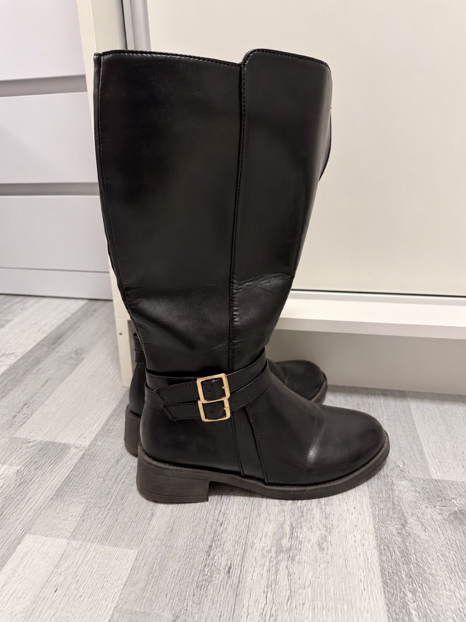Ohne Marke  🖤 Schwarze kniehohe Stiefel mit Reißverschluss \| Gr\. 38 Size 38
