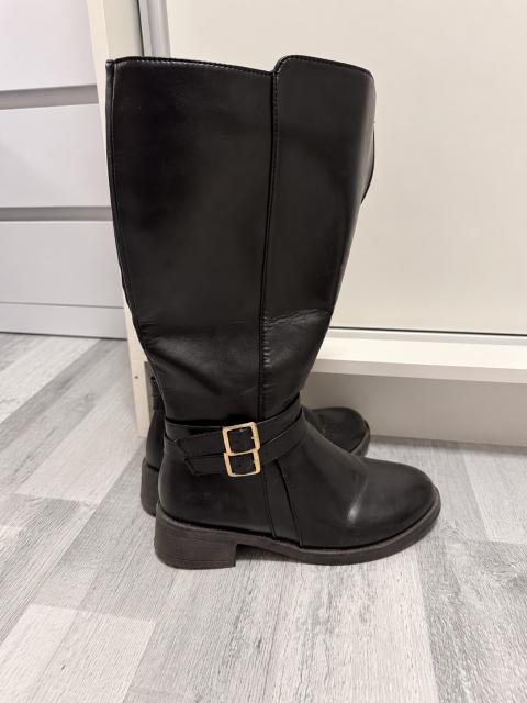Ohne Marke 🖤 Schwarze kniehohe Stiefel mit Reißverschluss \| Gr\. 38 Size 38