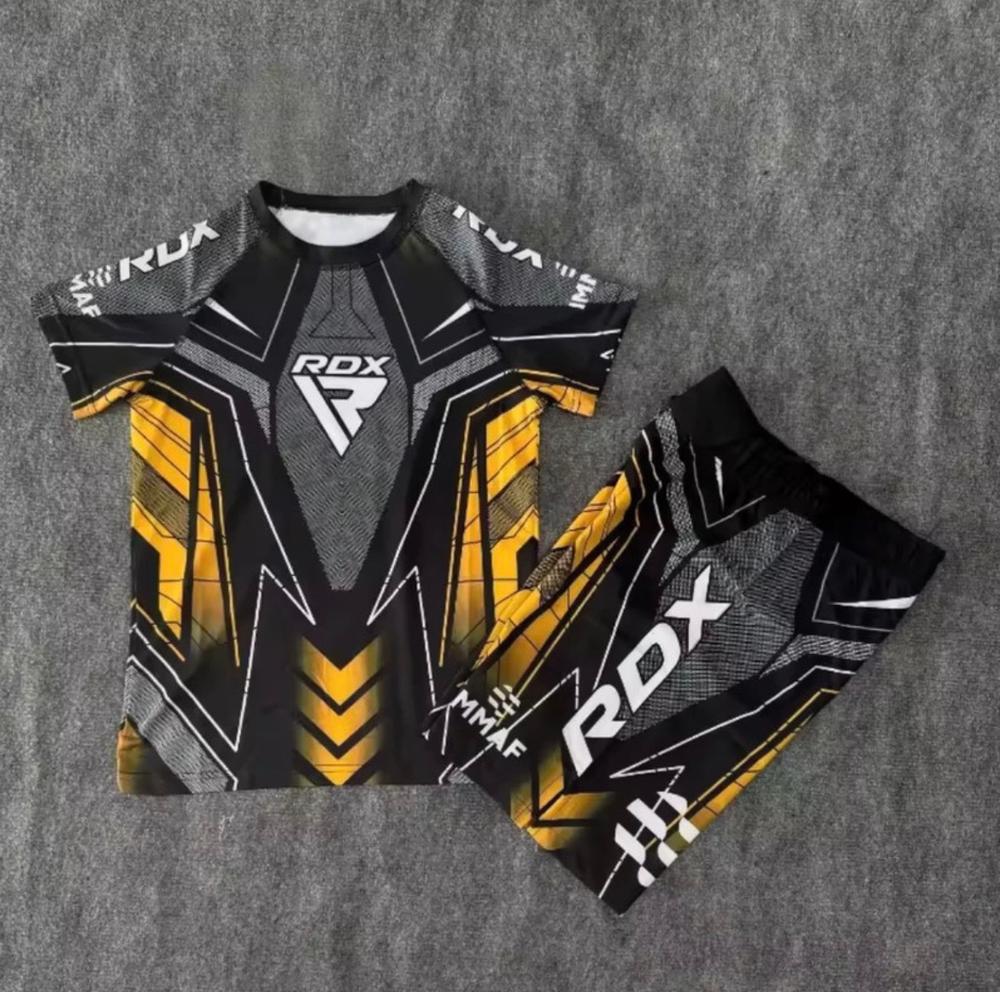 RDX Sport-Set Herren Schwarz/Gelb – Größe L – MMA / Fitness