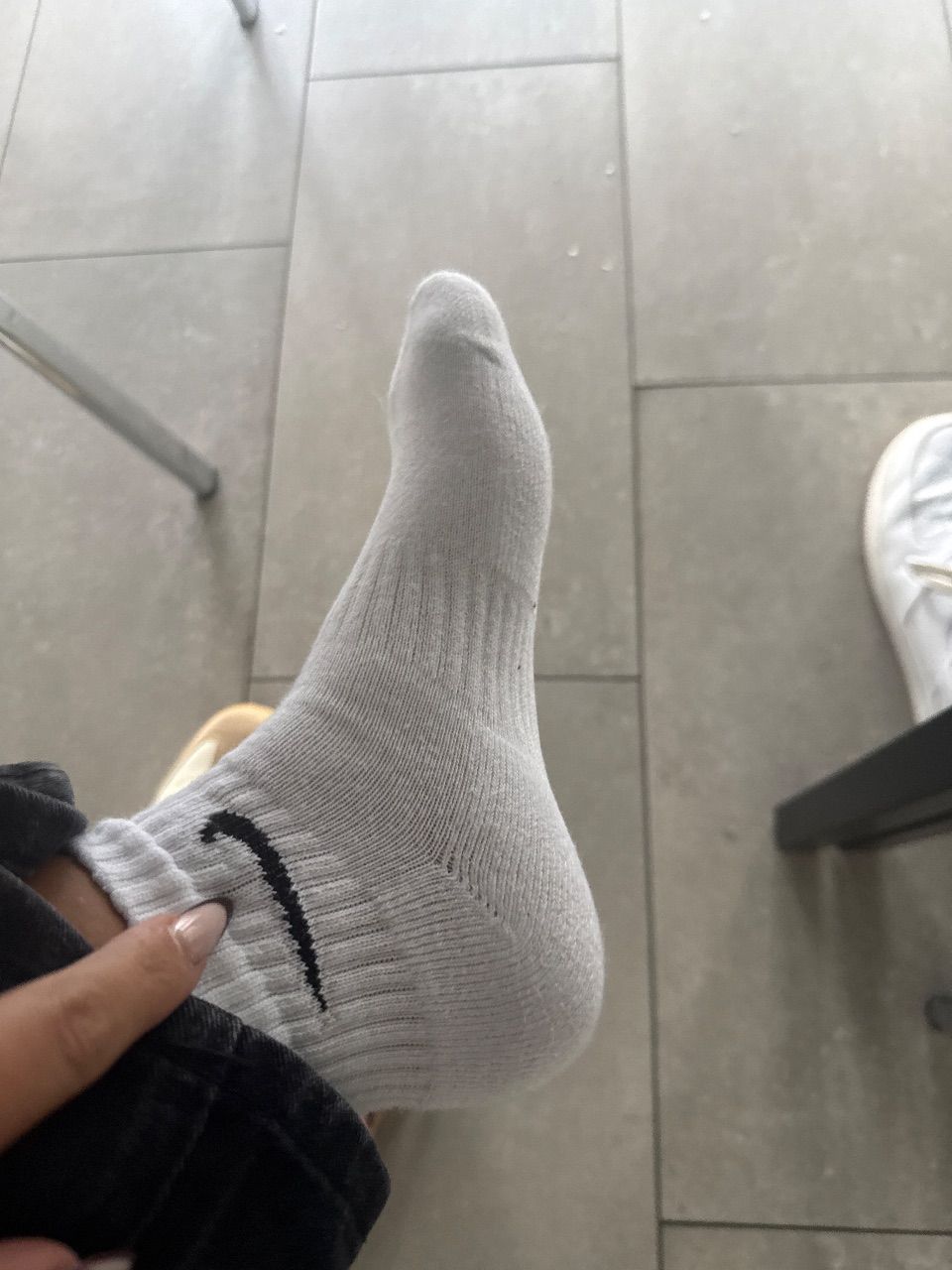 Nike Weiße getragene Socken  Size S