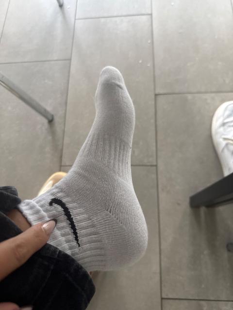 Nike Weiße getragene Socken Size S