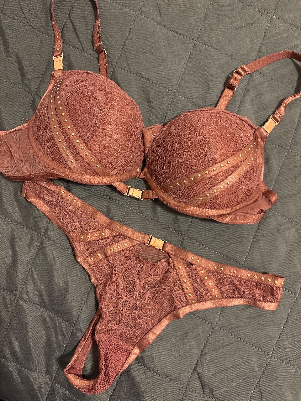 Ohne  Rose Holz BH Set Size XS