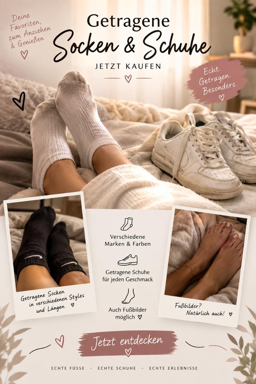 Getragene Socken / Schuhe und Fußbilder
