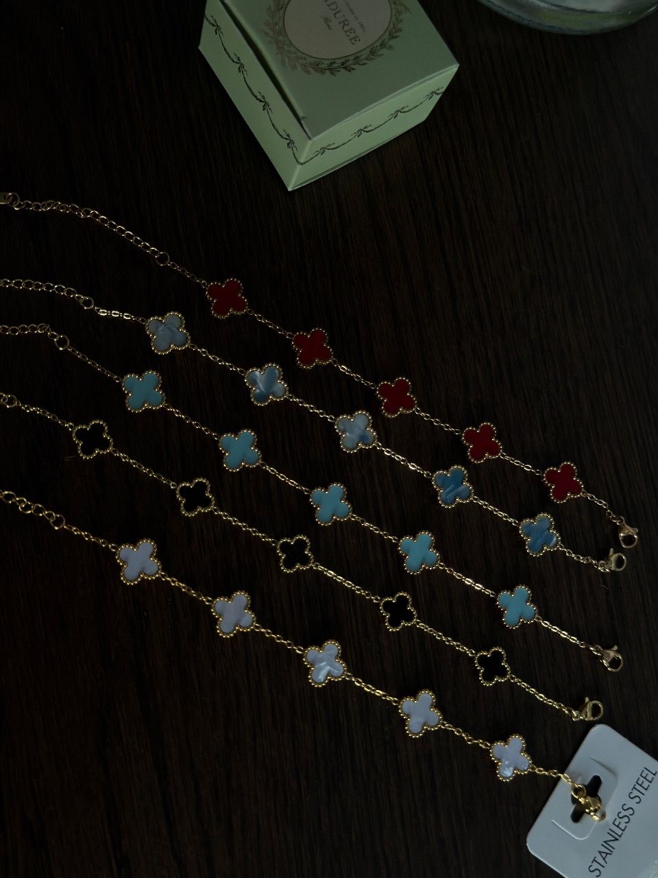 Keine Edelstahl Kleeblattarmbänder 