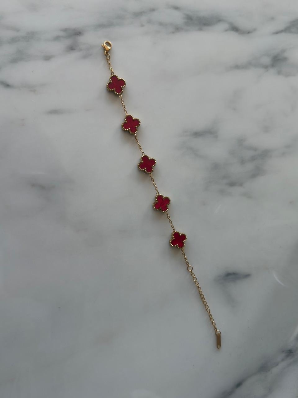 Schönes Kleeblatt Armband neu aus Edelstahl