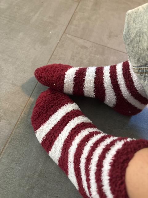 Kuschelsocken getragen