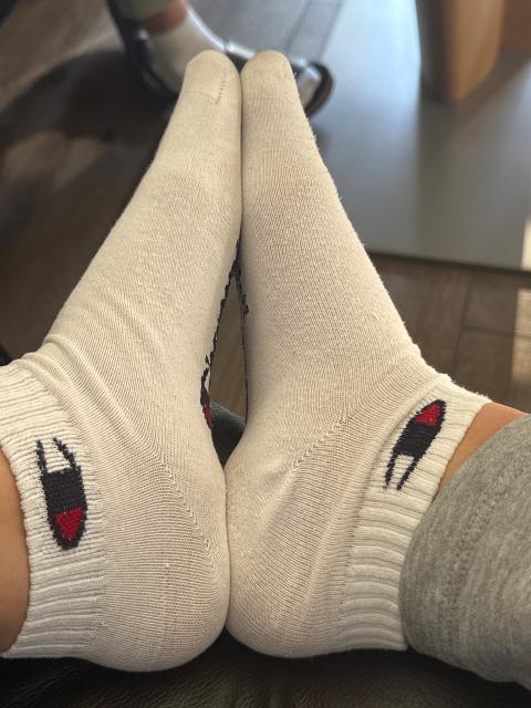 Champion Weiße champien Socken, schön getragen:) Size S