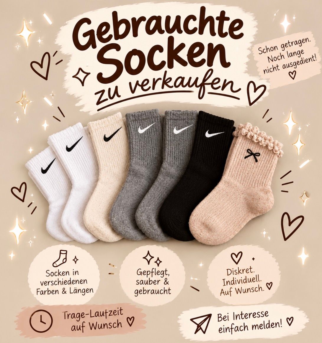 Ohne Marke Getragene Socken zu verkaufen 