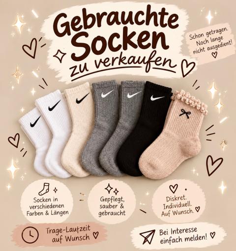 Ohne Marke Getragene Socken zu verkaufen