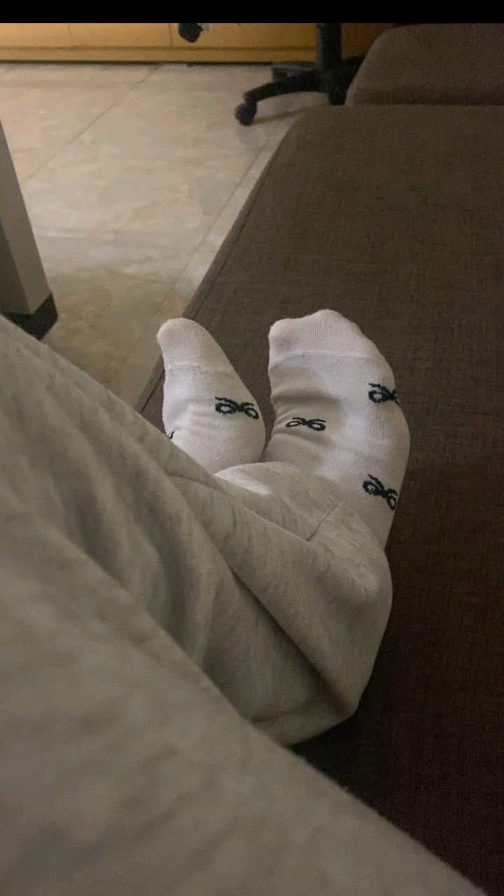 White socks with black bows Size 36