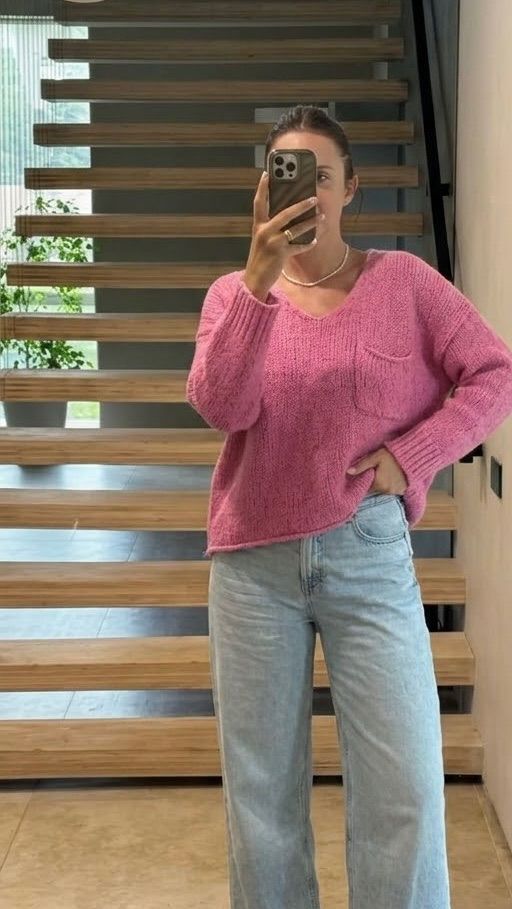 U&F Pinker Strickpullover pink, Gr. M Size M
