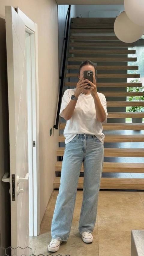 H&M Weißes oversize Basic-Tshirt, M Size M