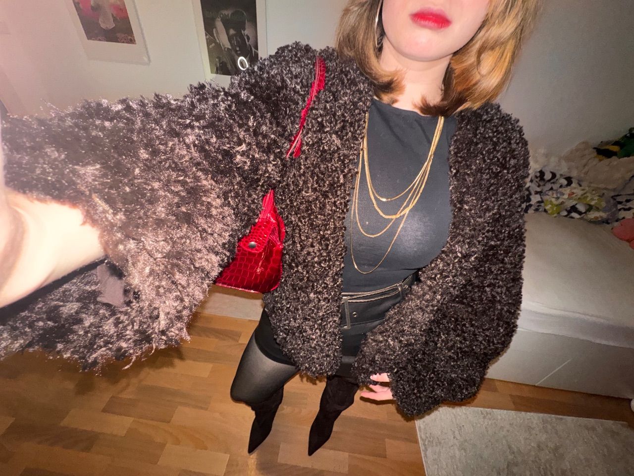 C&A Braune Fell Jacke Size S