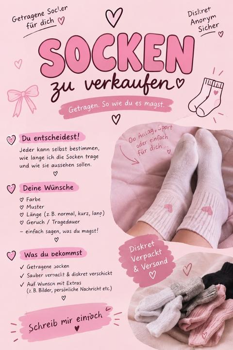Ohne Marke 🎀 Getragene Socken nach Wunsch – individuell & diskret Size M