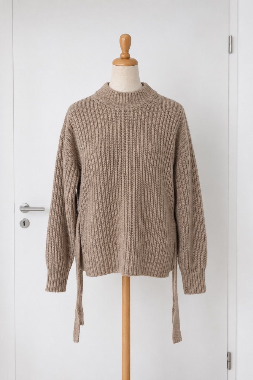 Zara  Beige Strickpullover mit Bindebändern Size M