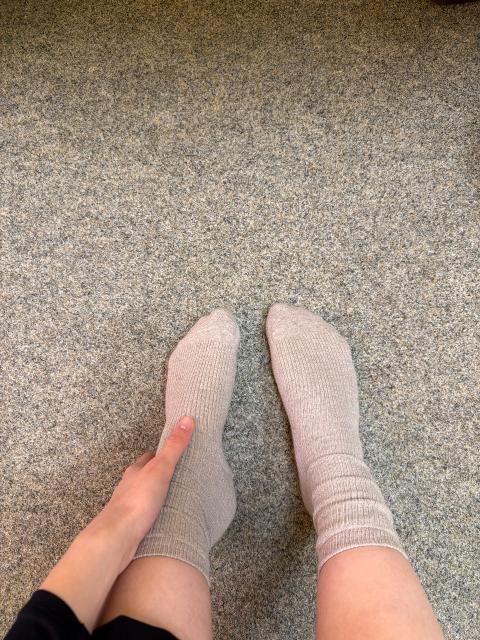 Getragene Beige Socken Size M