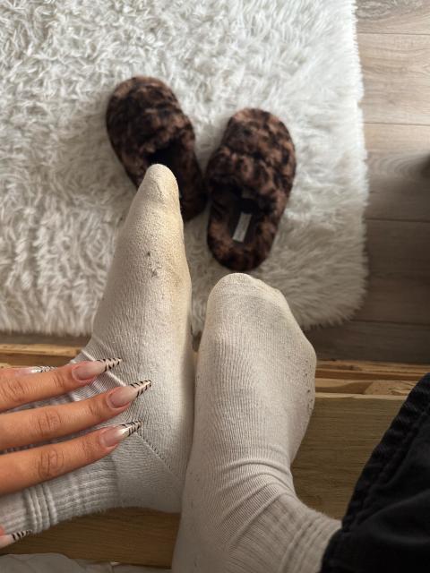 Weiße getragen Socken Size 41