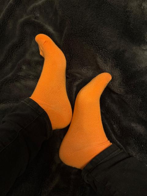 Getragene Socken, Orange Size 38