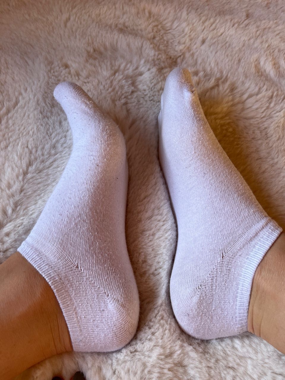 Getragene weisse Socken Size S