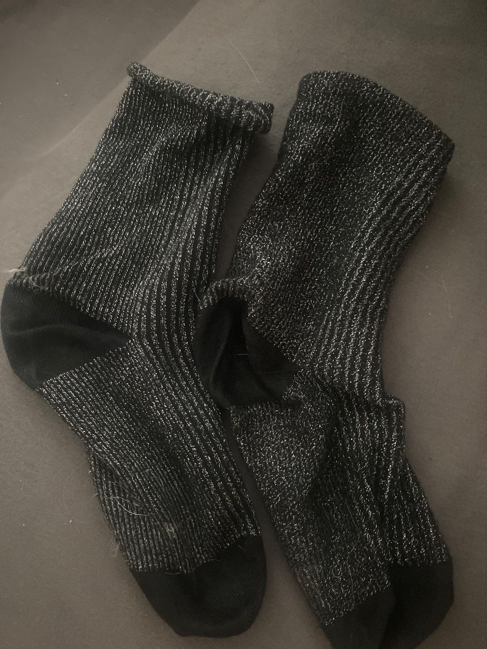 Getragen Glitzer Socken 