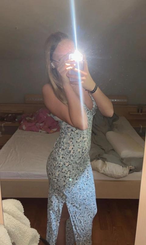bershka blaues sommerkleid mit blümchen Size XXS
