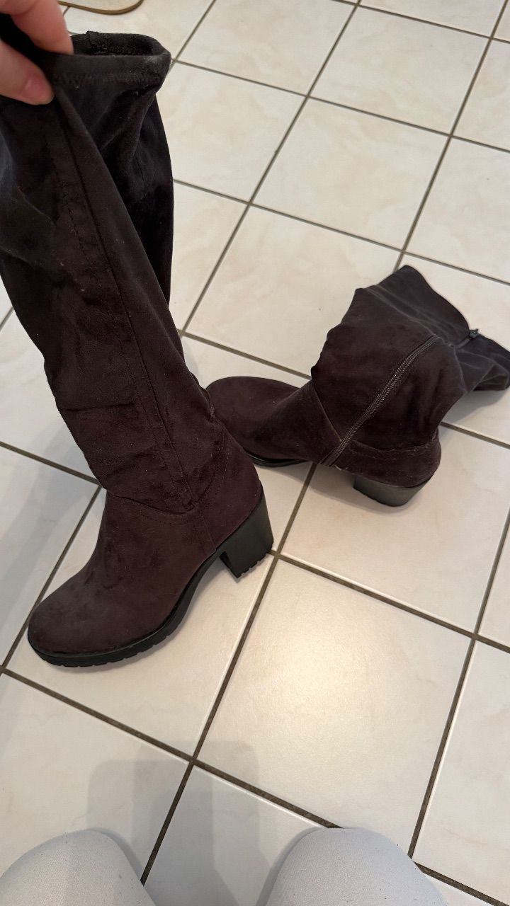 graue Stiefel/ Oberknees  Size 40