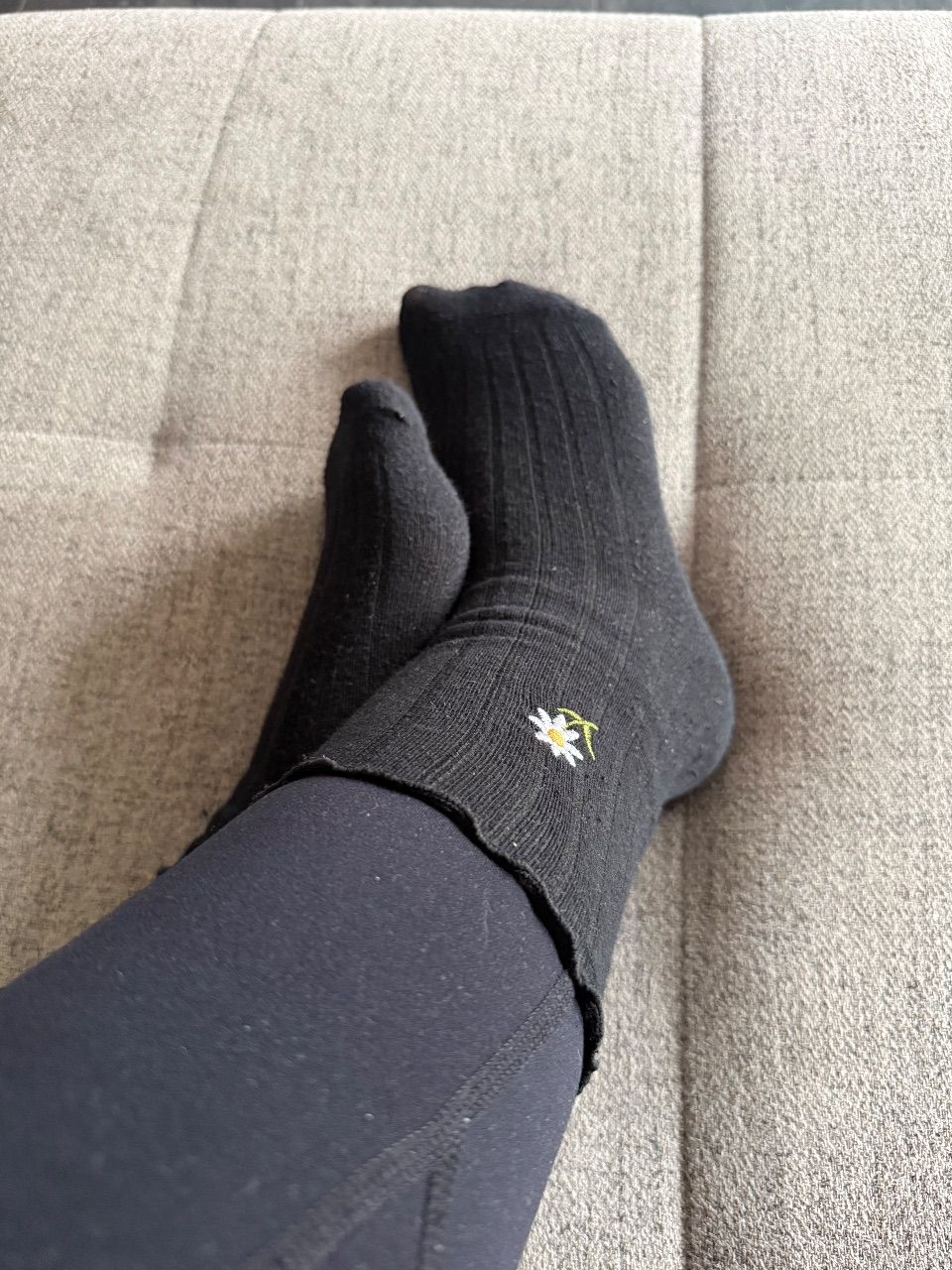 Ohne Marke Schwarze Blumen Socken Size 37