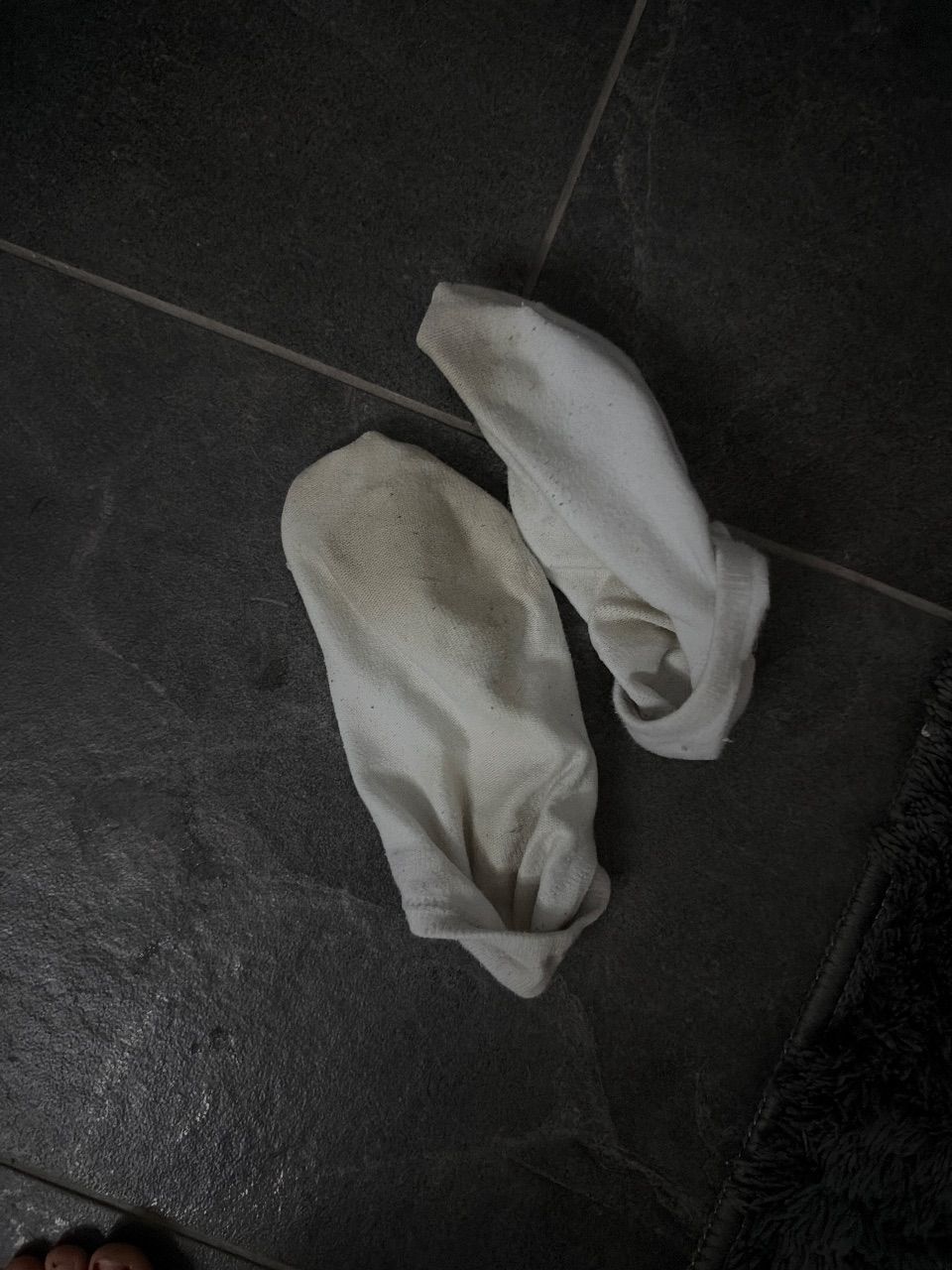 getragene socken 