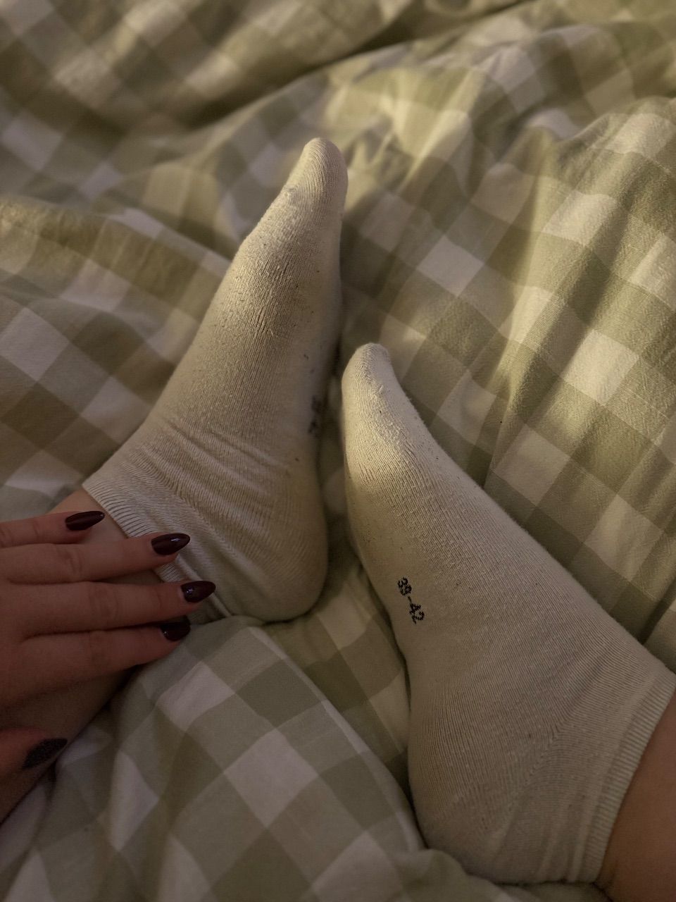 Weiße Socken / Gr. 39-42 *getragen* Size 39