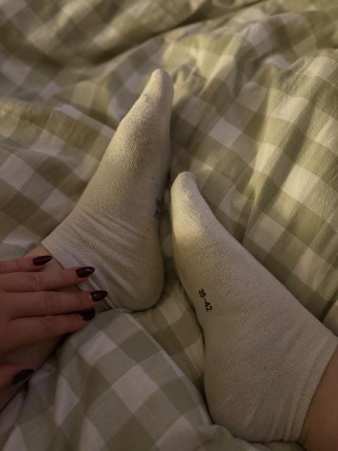 Weiße Socken / Gr. 39-42 *getragen* Size 39