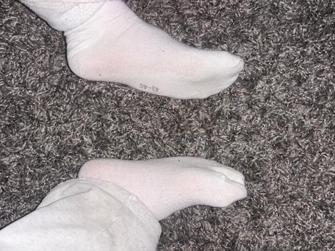 Getragen Weiße Socken Size S